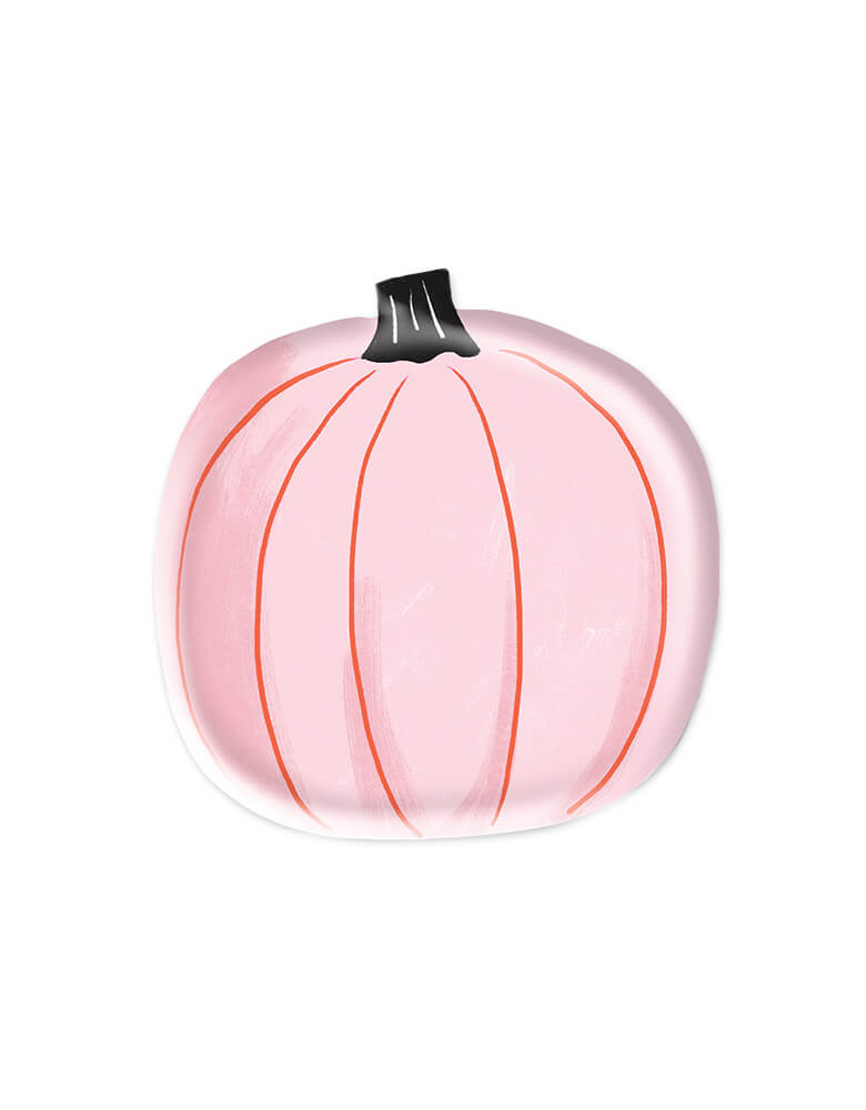 Happy Haunting Pink Pumpkin Shaped Small Plates (Set of 8)