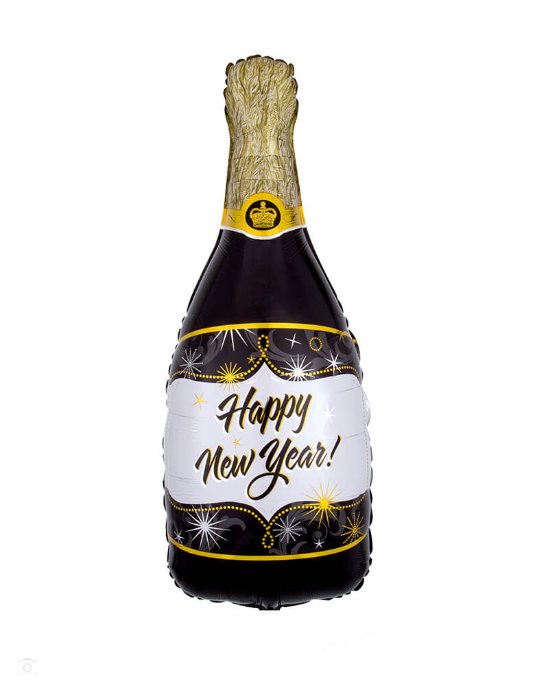 Anagram Balloons - 18435 New Year Bubbles SuperShape™ XL® P30. Accent your New Year's Eve celebration with this 36" large unique shape champagne bottle foil mylar balloon!