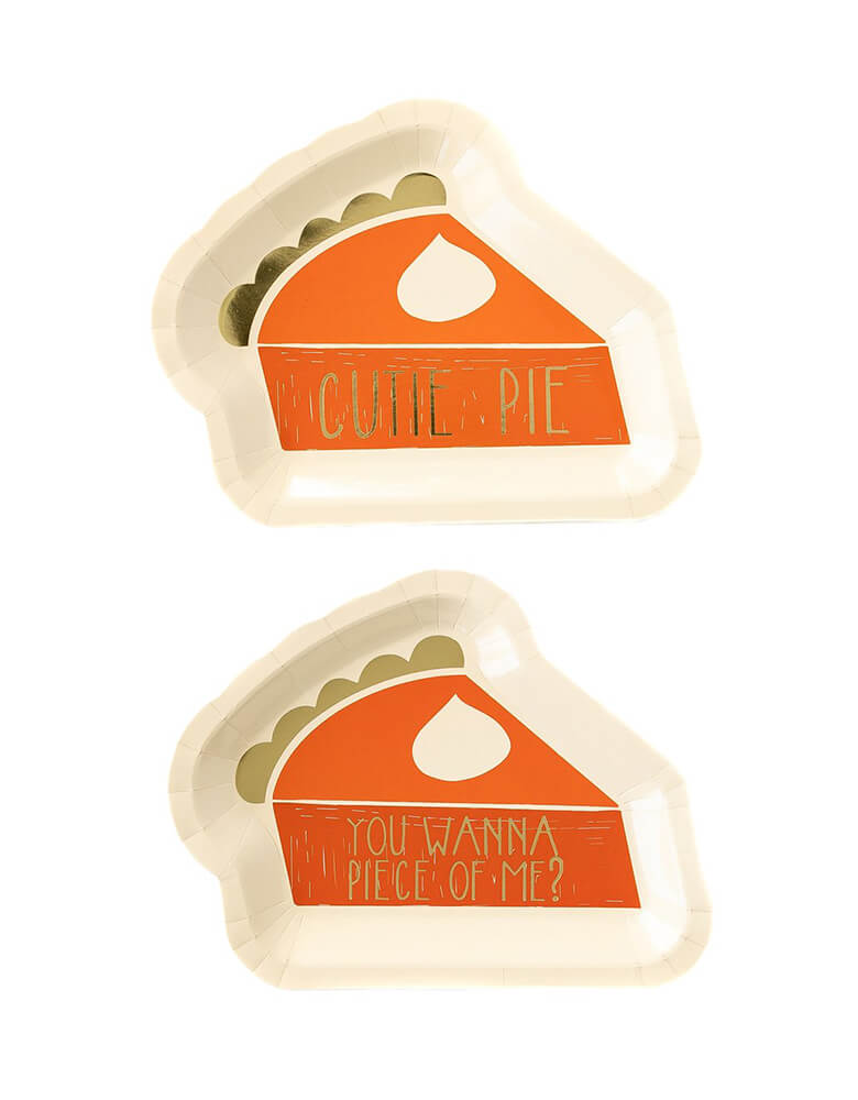 Harvest Thanksgiving Pie Shaped Plates (Set of 8)