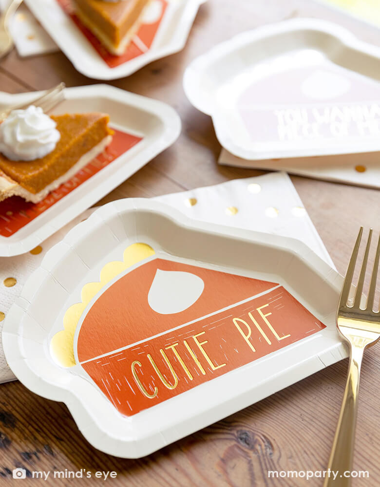 Harvest Thanksgiving Pie Shaped Plates (Set of 8)