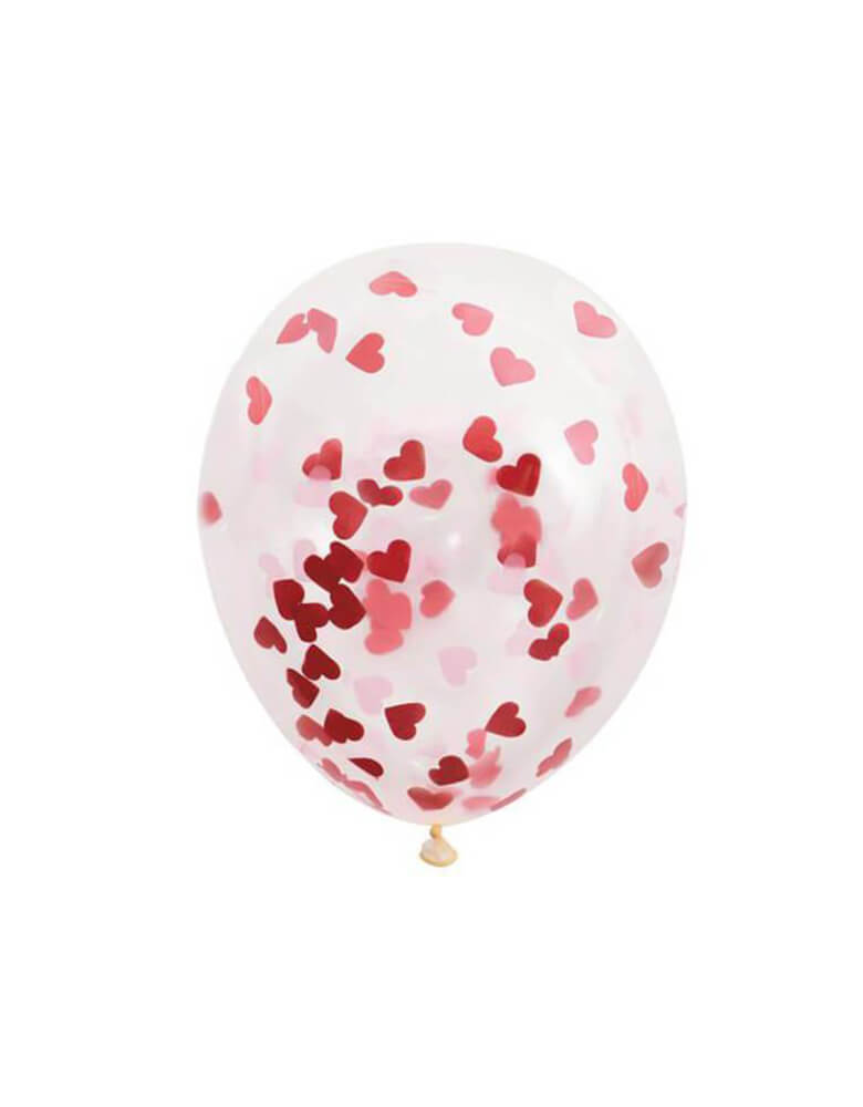 Unique Industries balloon - 16" Heart Valentines Day Confetti Balloons, Celebrate Valentine's Day or love themed parties with these 16" clear balloons filled with heart shaped confetti!