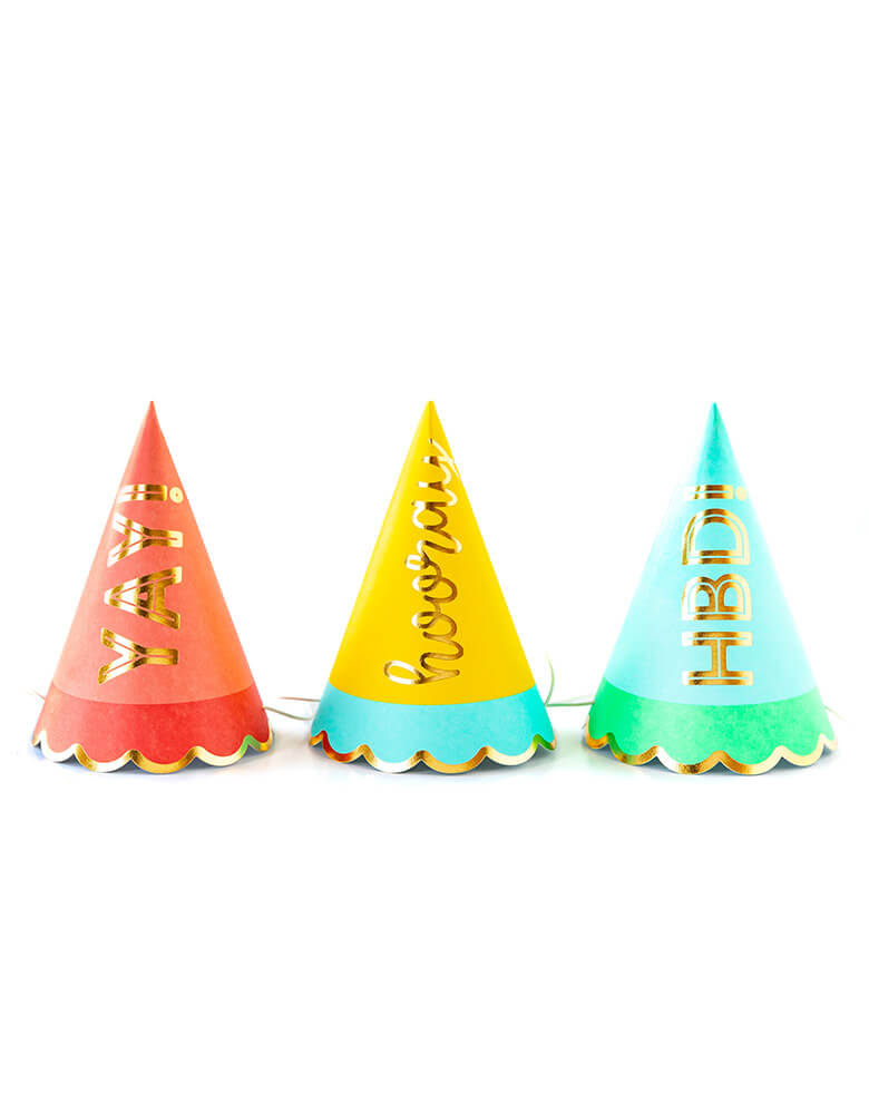 Hip Hip Hooray Party Hats (Set of 9)