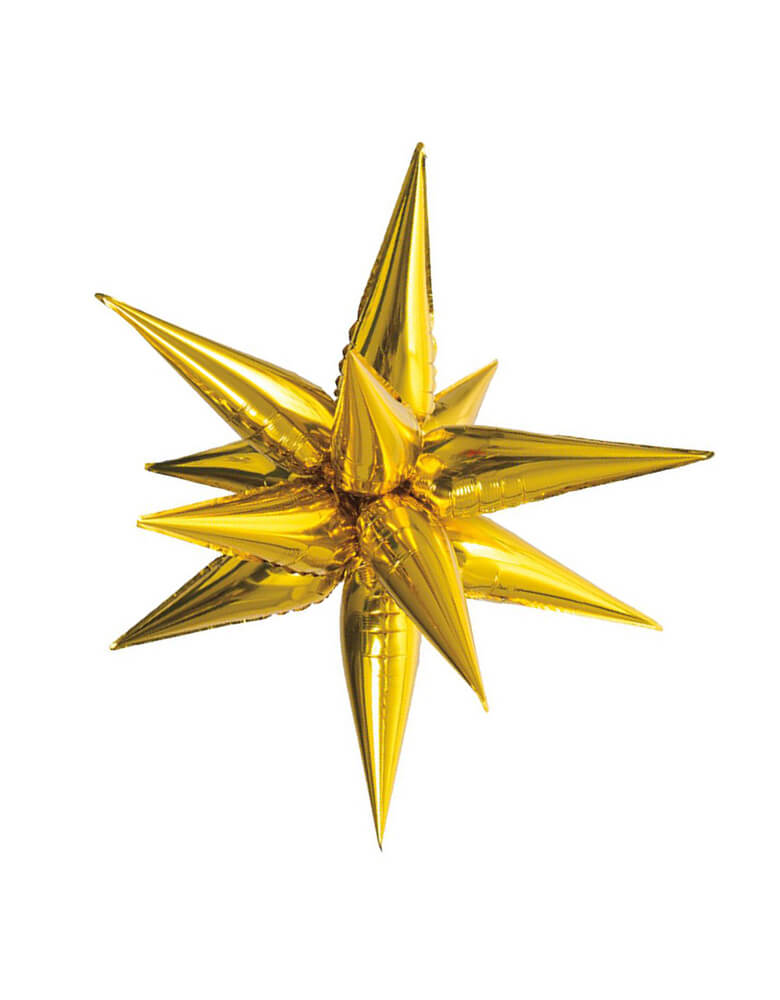 Jumbo 12 Point Gold Starburst Foil Balloon