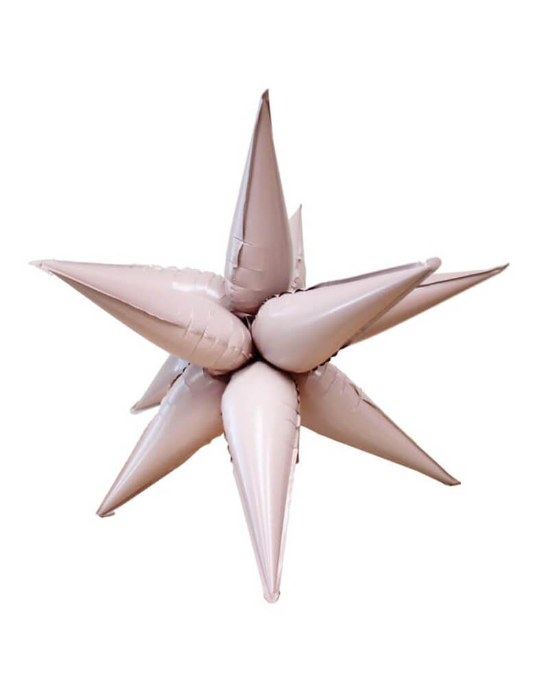 Momo Party's Jumbo 12 Point Blush Starburst Foil Balloon by Ellie's Party. This 26 inches jumbo starburst foil balloon in Blush color is simply a show-stopper for any celebration!