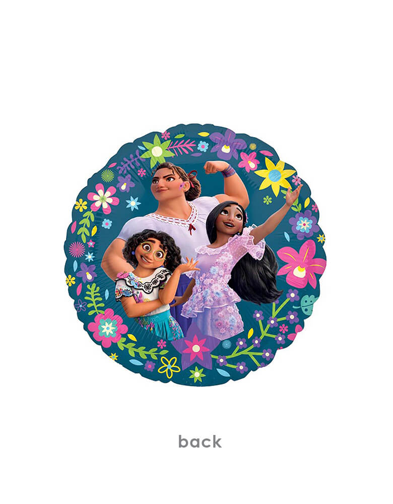 This is a 17″ Disney Encanto Foil balloon from Anagram. Feature Mirabel and Luisa and Isabela design on the back of the round balloon. It's perfect balloon to decorating your child's Encanto-themed birthday or gifting along with a basket full of treats.