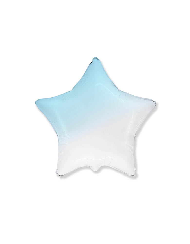 Party Brands 18" Junior Gradient Pastel Blue Star Shaped Foil Balloon