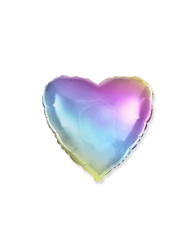 Party Brands 18" Junior Gradient Pastel Rainbow Heart Shaped Foil Balloon