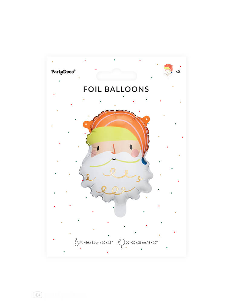 Junior Santa Foil Mylar Balloon Set (Set of 5)