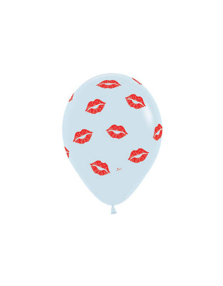 Betallic 11" Kisses Latex Balloon in white and red