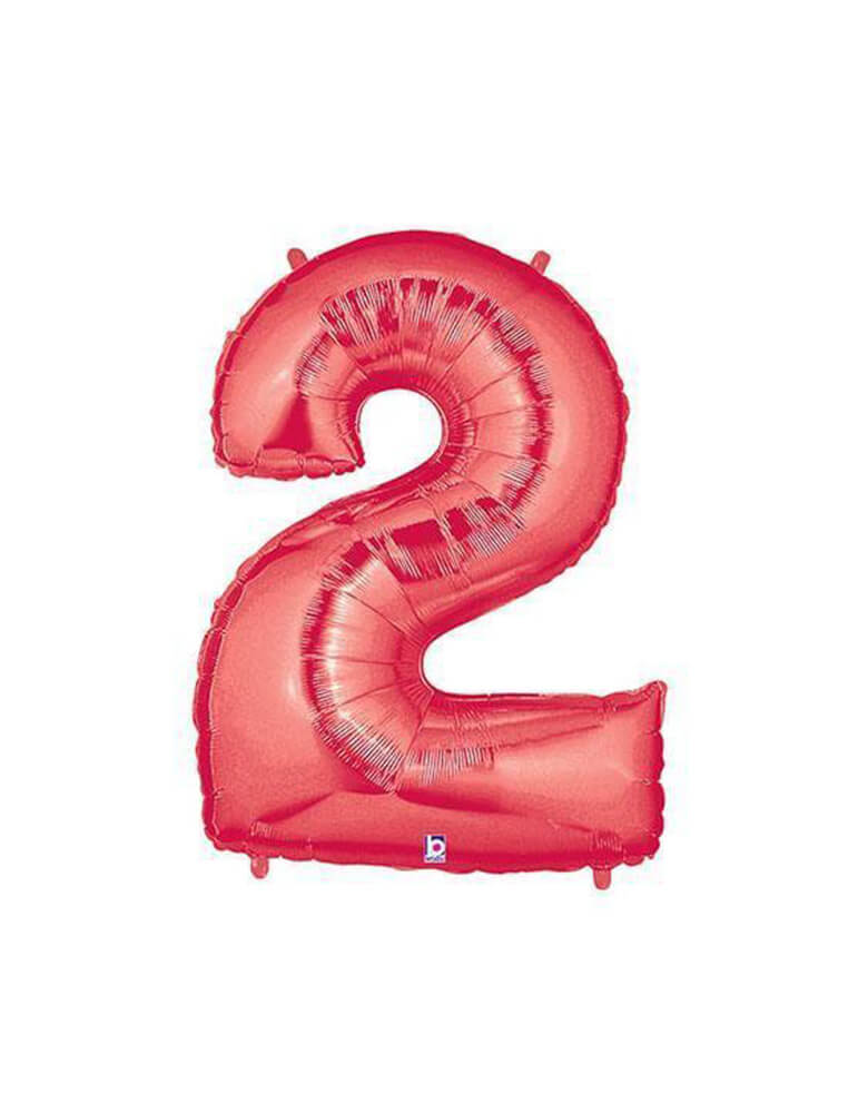 40" NUMBER 2 - RED MEGALOON Foil Party Balloon
