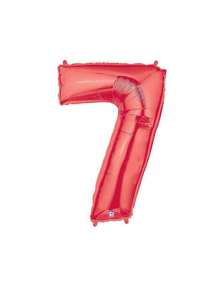 40" NUMBER 7 - RED MEGALOON Foil Party Balloon