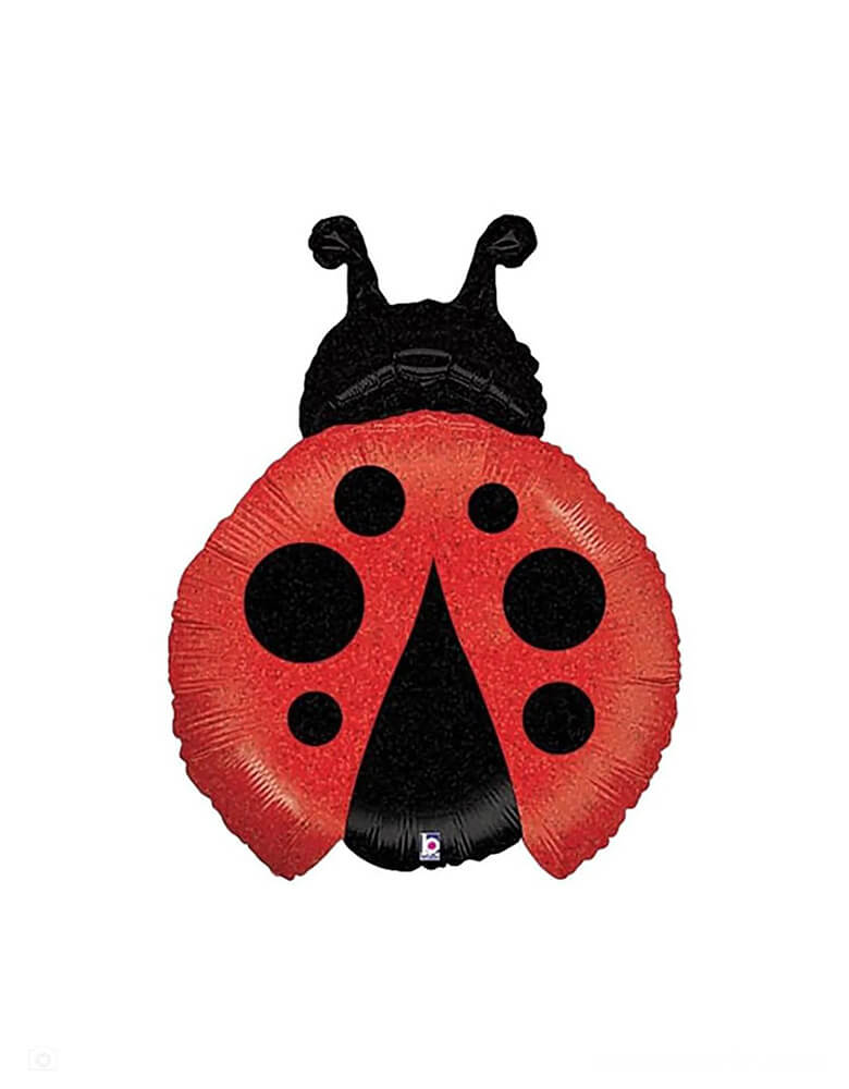 Momo Party's 27" holographic ladybug foil balloon by Betallic Balloons. It's perfect for an insect or garden themed party.