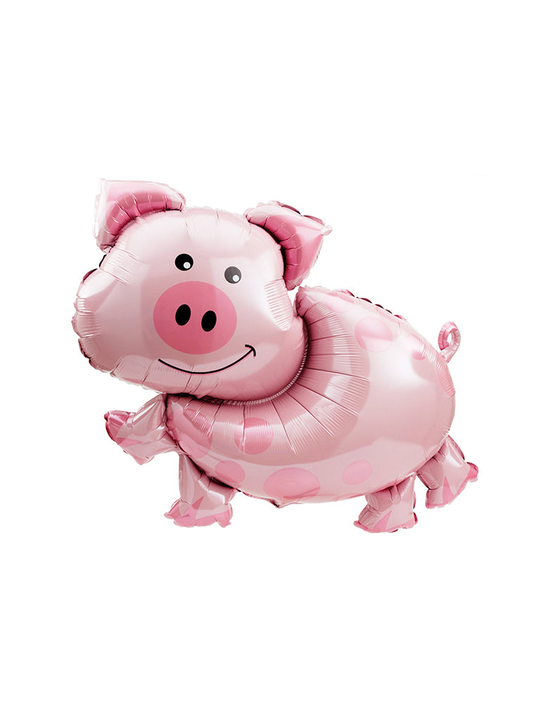 Anagram 35" Large Farm Animal Pig Mylar Balloon for Kids Barnyard Party, Farm Party