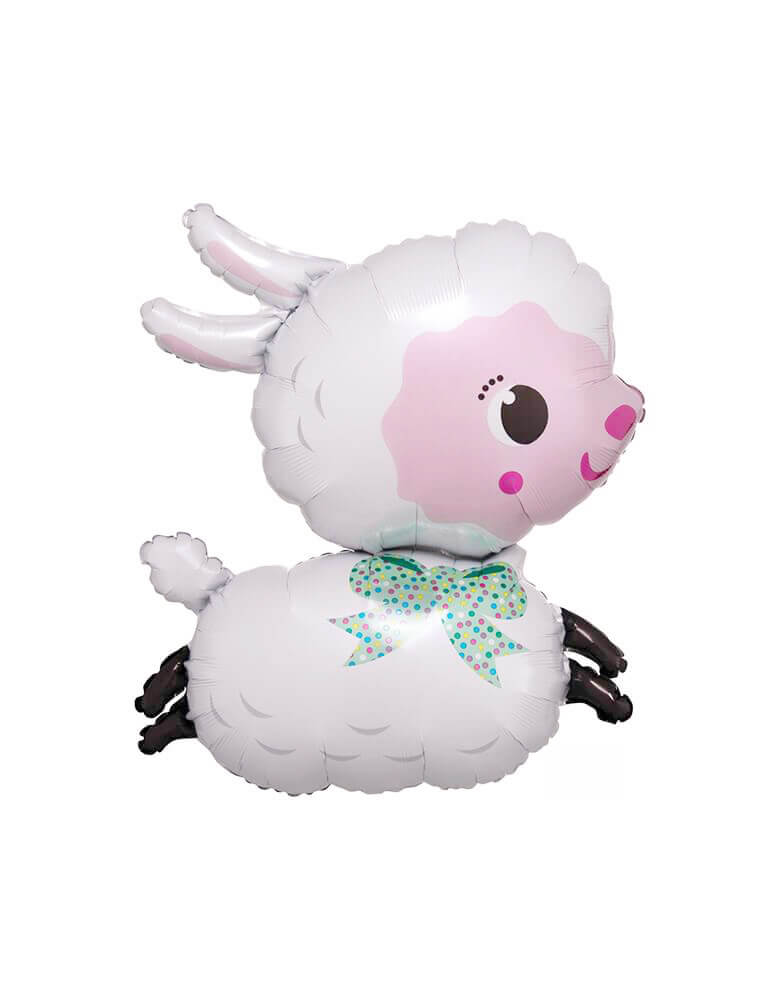 Anagram 28" Large Farm Animal Lamb Foil Mylar Balloon for animal themed birthday party, farm birthday party