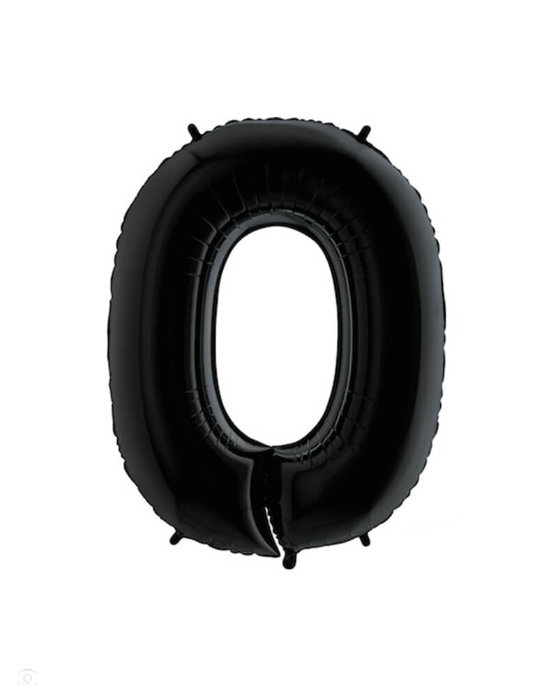 Large Number Black Foil Mylar Balloon - Number 0. This Giant Black Foil Mylar Balloon is Perfect for birthdays, parties, and anniversaries