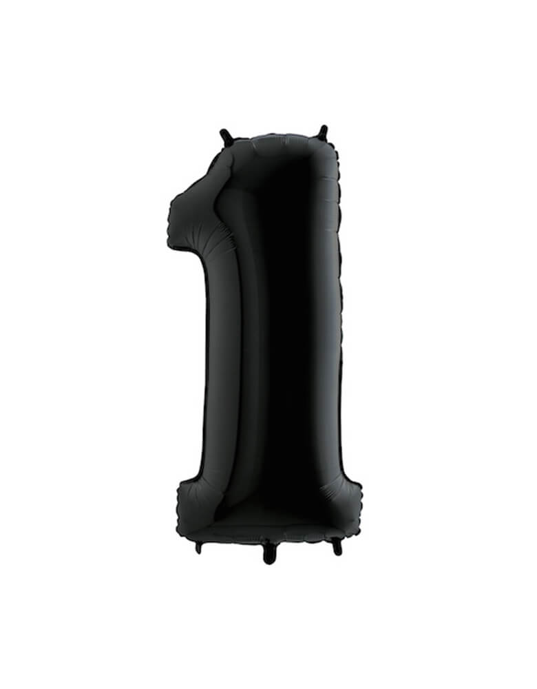 40" Megaloon Foil Shape Black Balloon number 1