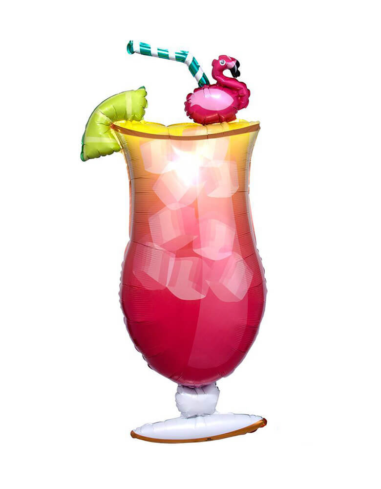 Anagram 41" Let's Flamingo Drink Foil Mylar Balloon for a tropical or luau themed party