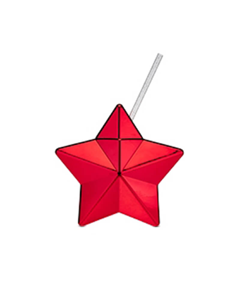 Liberty Star Drink Red Tumbler with straw by Blush. This metallic tumbler in Red with shining straw is your best accessory for firework-watching and party-hopping.