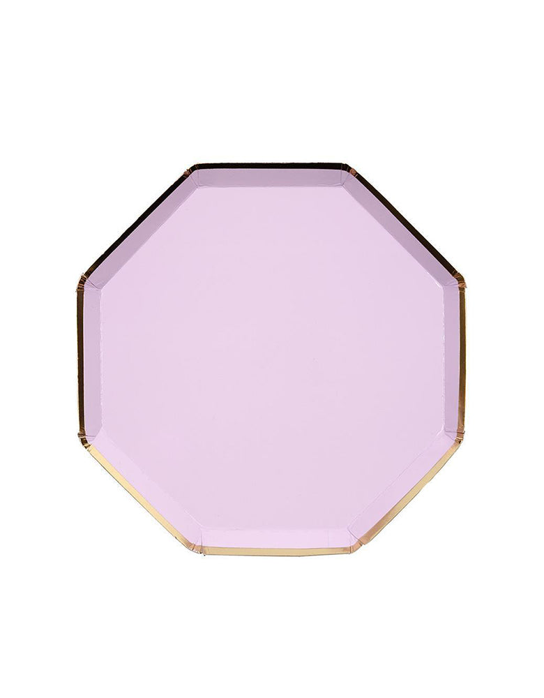 Meri Meri Lilac Side Plates with Gold Foil Border