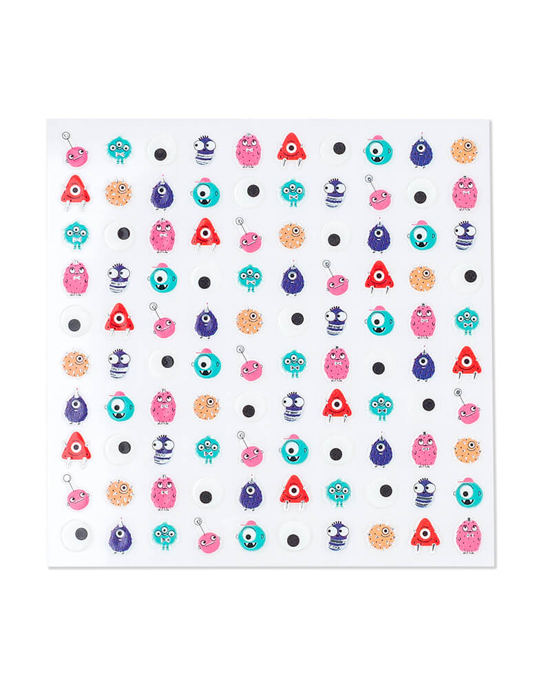 Little Monsters Nail Stickers design by Jollity & Co Party Boutique with Daydream society Little Monsters collection. eaturing a bright color palette full of neons and pops of holographic silver foil, these monsters stickers deliver monstrous amounts of fun to your nails. perfect for little monster themed party favor, party activities, also non-candy treat at Halloween!