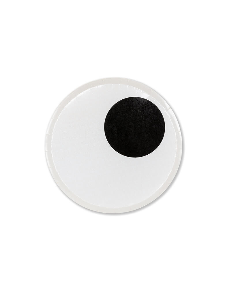 Jollity & Co Party Boutique - Daydream society collection - Little Monsters Eyeball Small Plates. Featuring a die-cut monster eyeball and shimmering holographic silver foil, these monster small plates deliver monstrous amounts of fun!