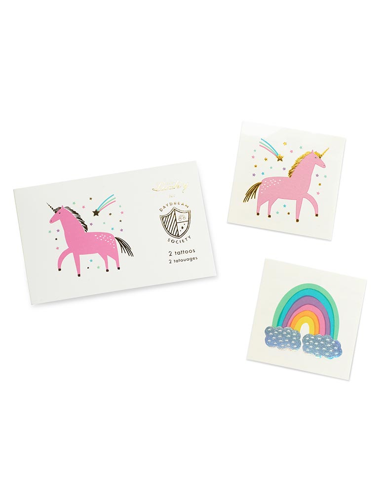 Day Dream Society non-toxic Unicorns & Rainbows Temporary Tattoos (Set of 2)