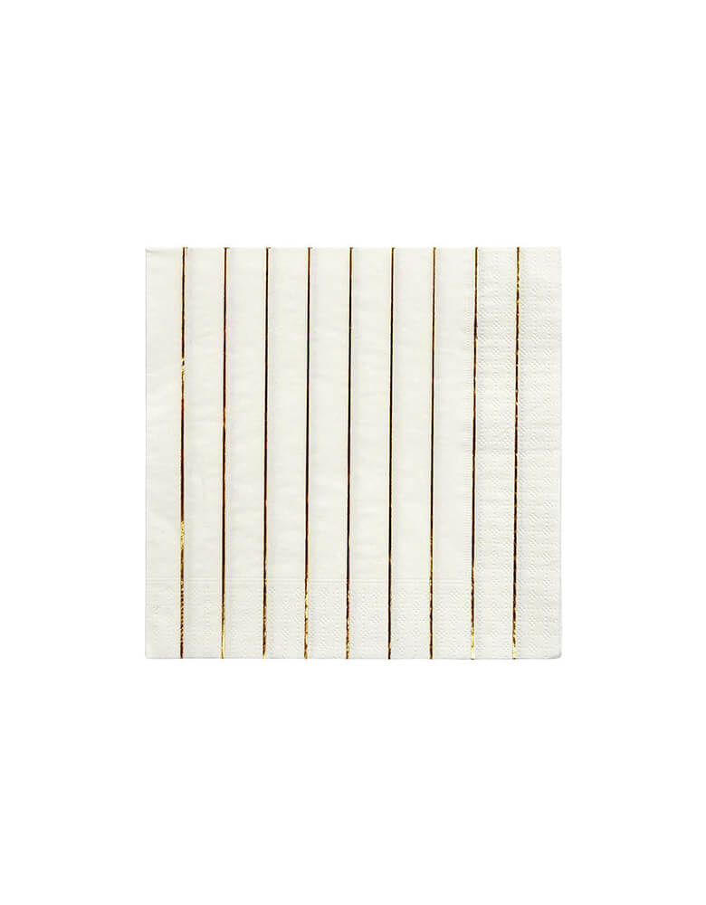 Gold Stripe Large Napkins (Set of 16)