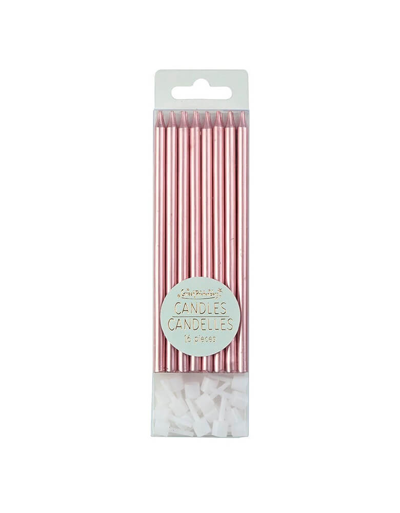 Metallic Birthday Candles - Pink (Set of 16)