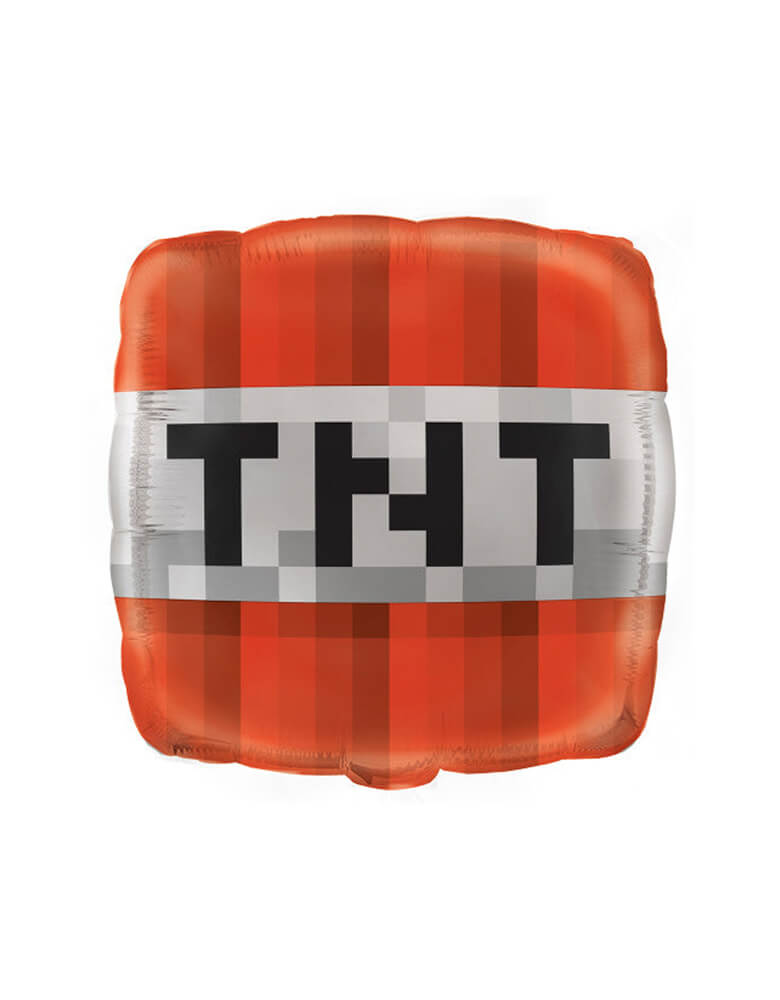 Minecraft TNT Foil Balloon by Unique Industries. This Minecraft® TNT 8 1/2" Mylar Balloon, will Make your Minecraft party really explode with fun!
