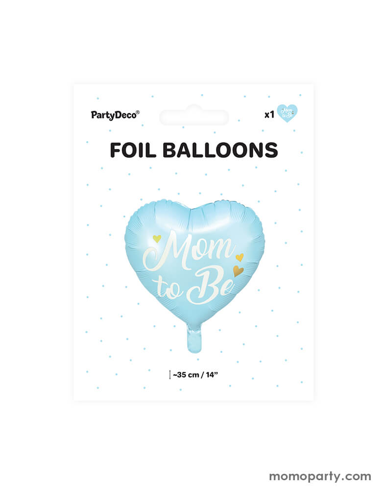Mom To Be Blue Heart Shaped Foil Balloon