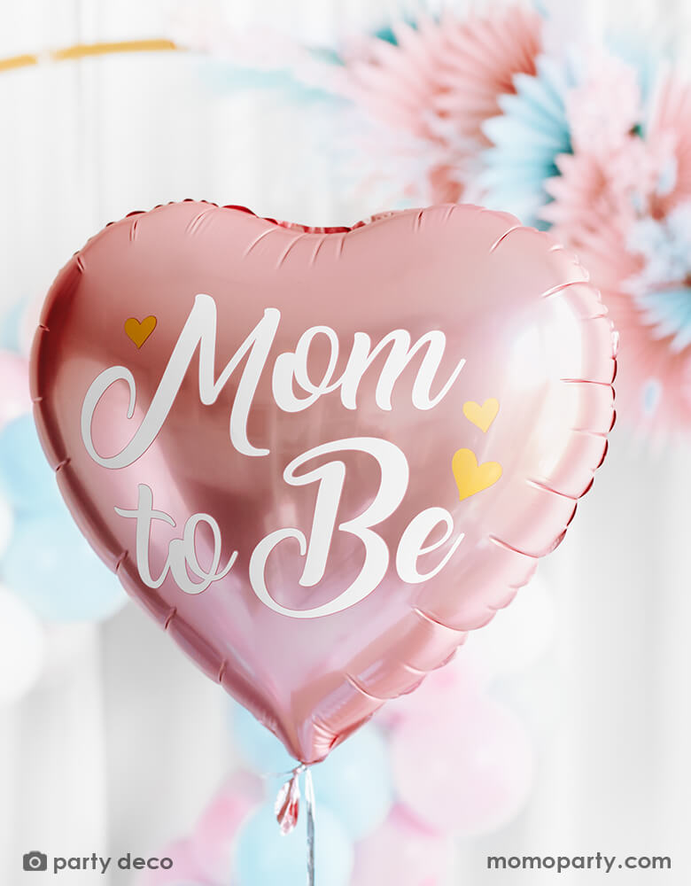 Mom To Be Pink Heart Shaped Foil Balloon