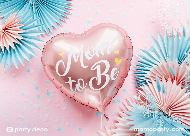 Mom To Be Pink Heart Shaped Foil Balloon