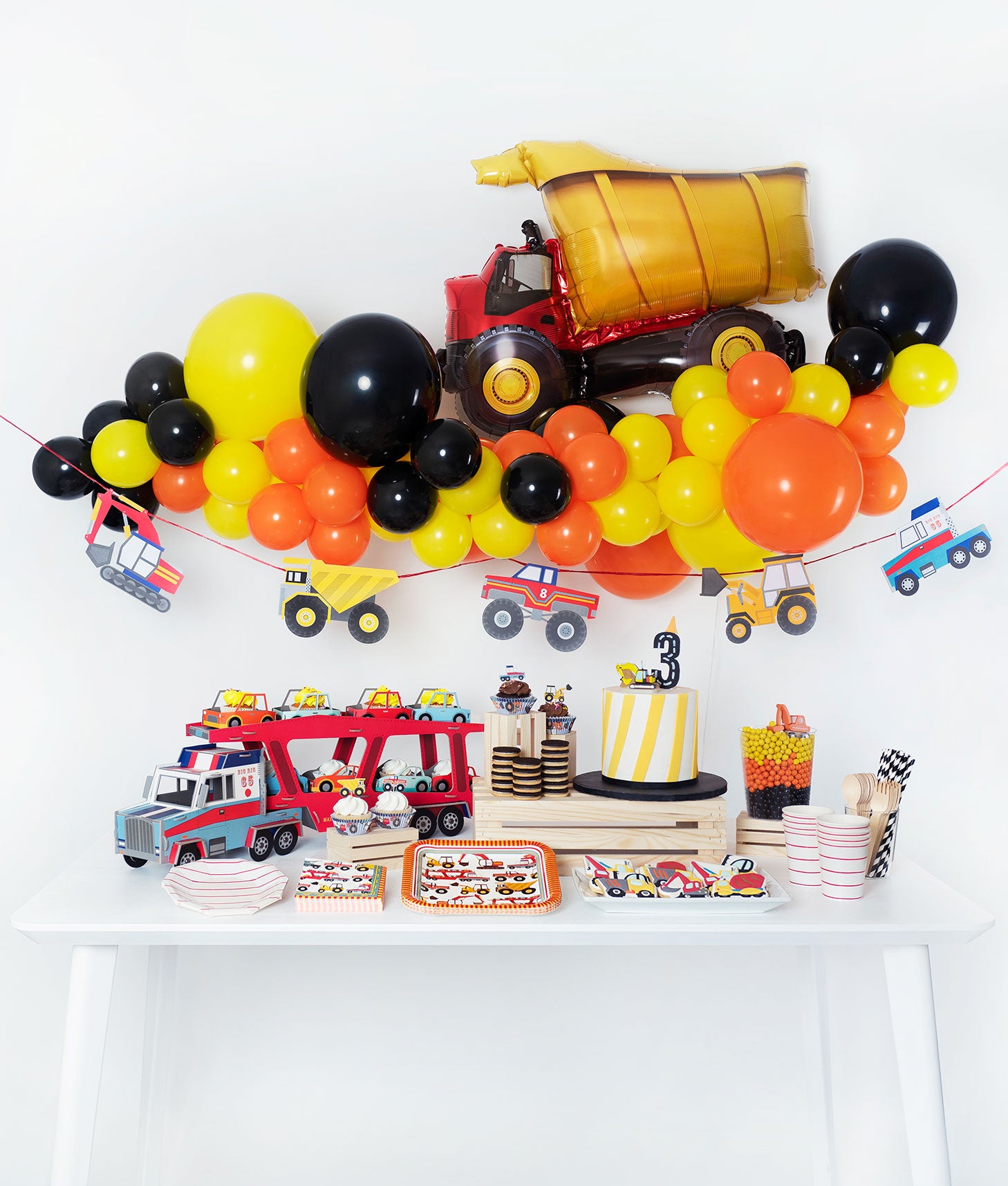 Boy construction birthday Party Decoration Set up