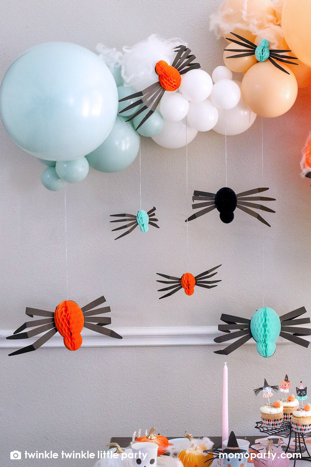 Hanging Honeycomb Spiders (Set of 12)