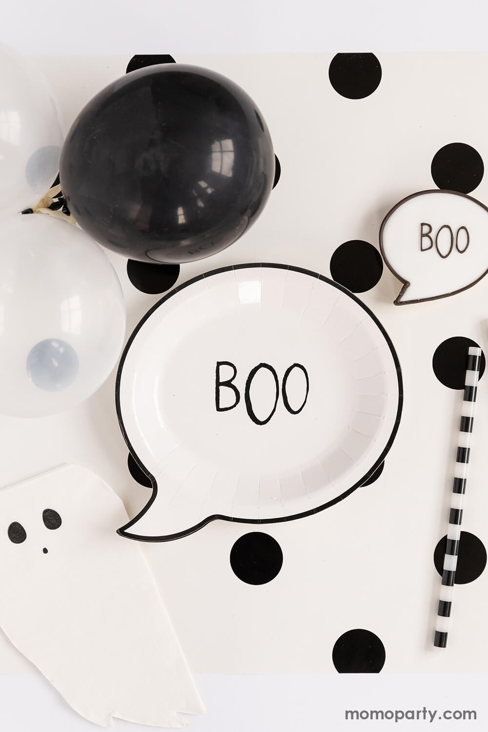 Cream with Black Dots Table Runner