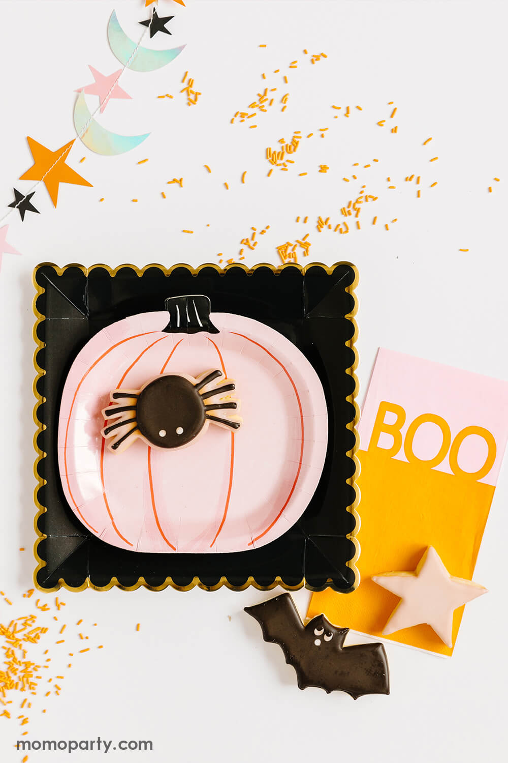 Happy Haunting Pink Pumpkin Shaped Small Plates (Set of 8)