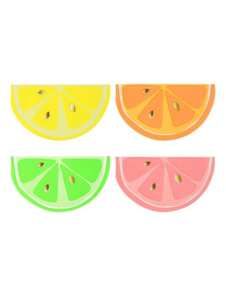 Meri Meri_Neon Citrus Party Napkins_for Fruit Theme Birthday Party