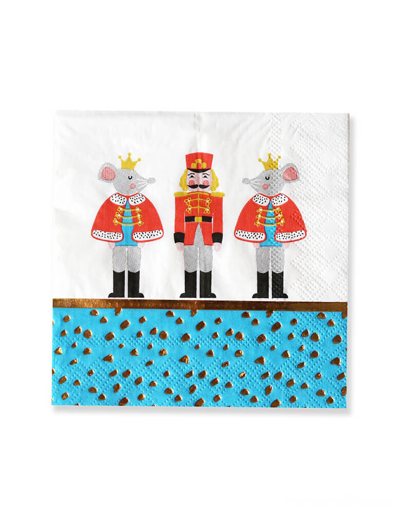 Crated party, Nutcracker Holiday Party Napkins, featuring classic Nutcracker characters, With whimsical designs of the Nutcracker, Mouse King print, adding these cute special party supplies to set a scene worthy of a standing ovation for your kids christmas party