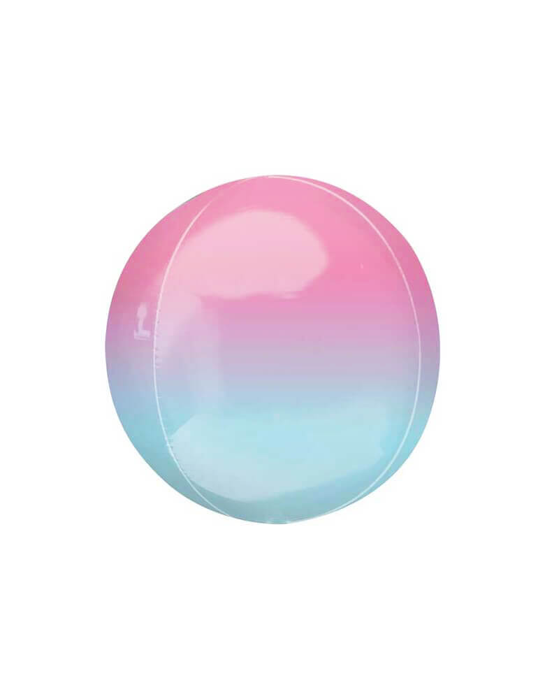 Anagram 18" Ombre Orbz Pastel Pink and Blue Foil Balloon Edit alt text