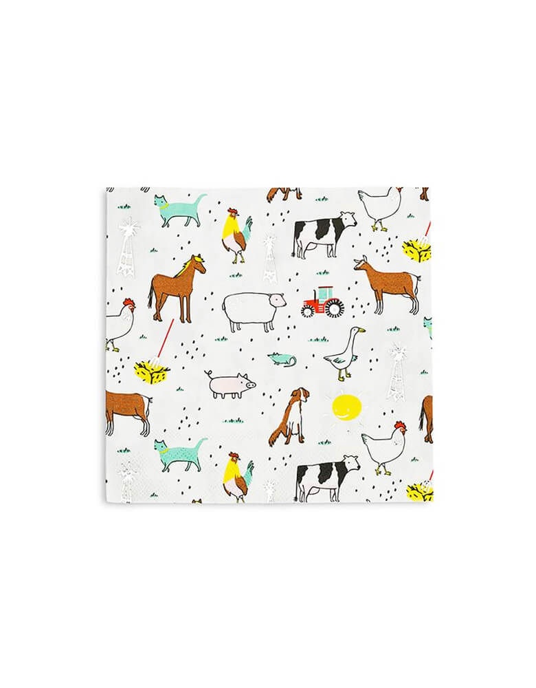 Day Dream Society On The FARM Barnyard animals Party Napkins, Set of 16