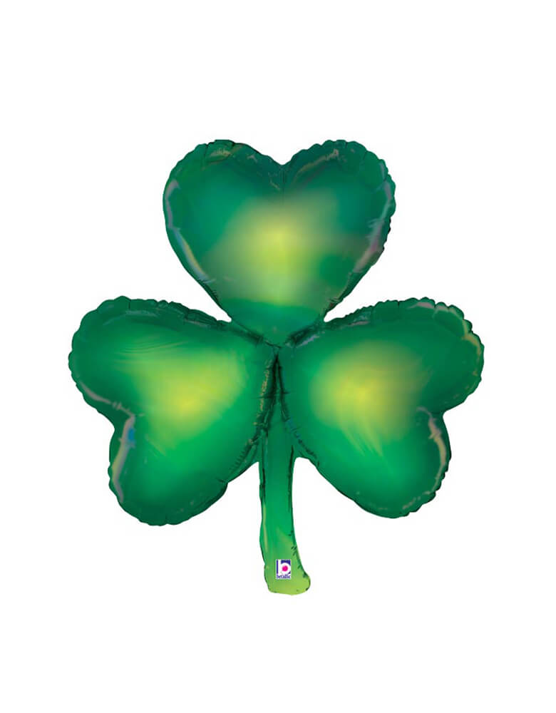 Betallic 38" Shamrock Opal Foil Mylar Balloon for St. Patrick's Day celebration