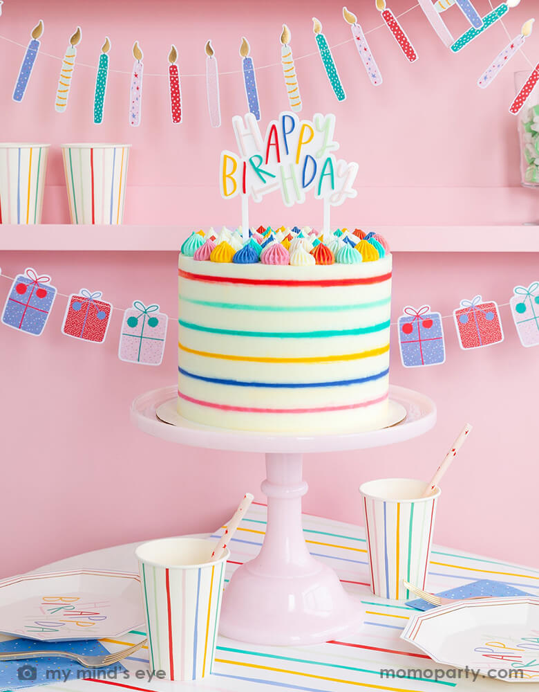 Oui Party Birthday Acrylic Cake Topper