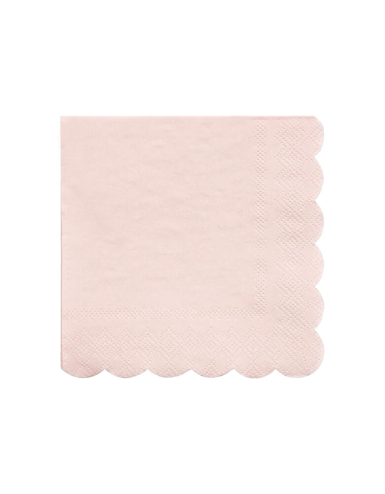 Meri Meri 6.5" Pale Pink Large Napkins with scallop edge Set of 20