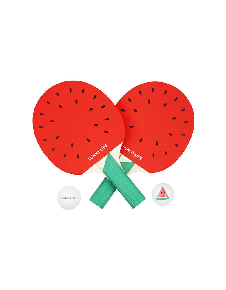 Watermelon Ping Pong Play On by Sunnylife. Watermelon Ping Pong paddle with ping pang balls. One In A Melon First 1st Birthday Party Activities 