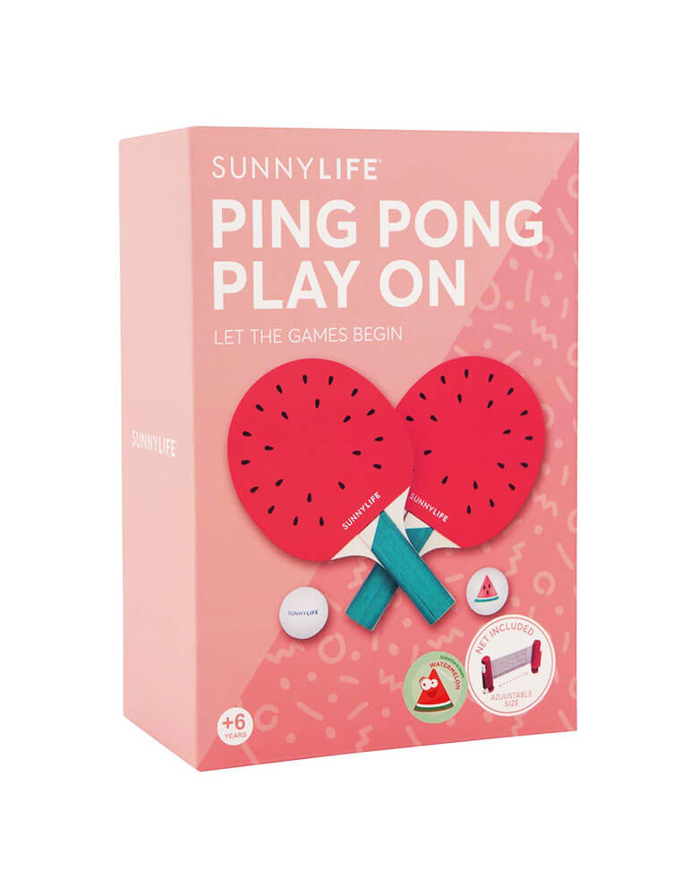 Sunnylife Watermelon Ping Pong Play On gift box, The SunnyLife Watermelon Ping Pong Set is the perfect family fun game for warm weather