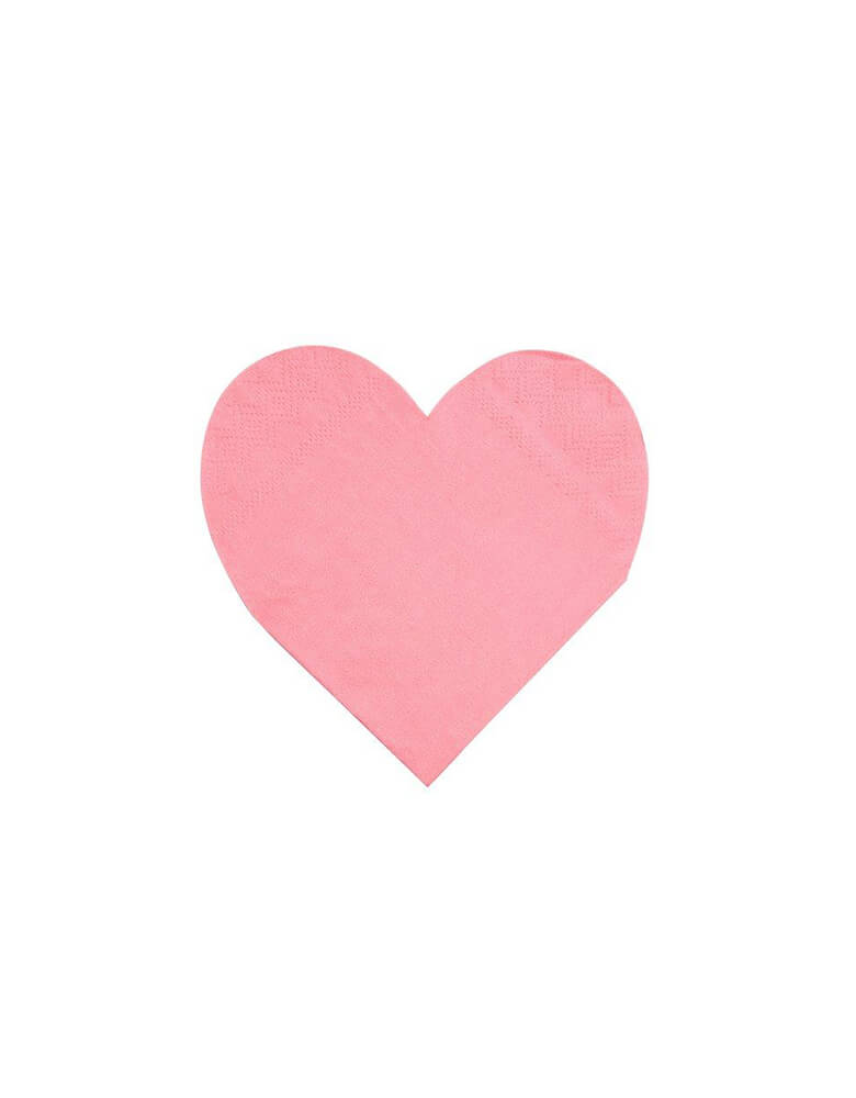 Momo Party's 5" heart shaped small napkins by Meri Meri, a set of 20 napkins in 8 rainbow colors of red, blue, pink, rose, blush, lilac, mint and yellow. Get the color of the rainbow at your table with these gorgeous bright and beautiful large heart napkins. Perfect for Valentine's Day or any romantic celebration.