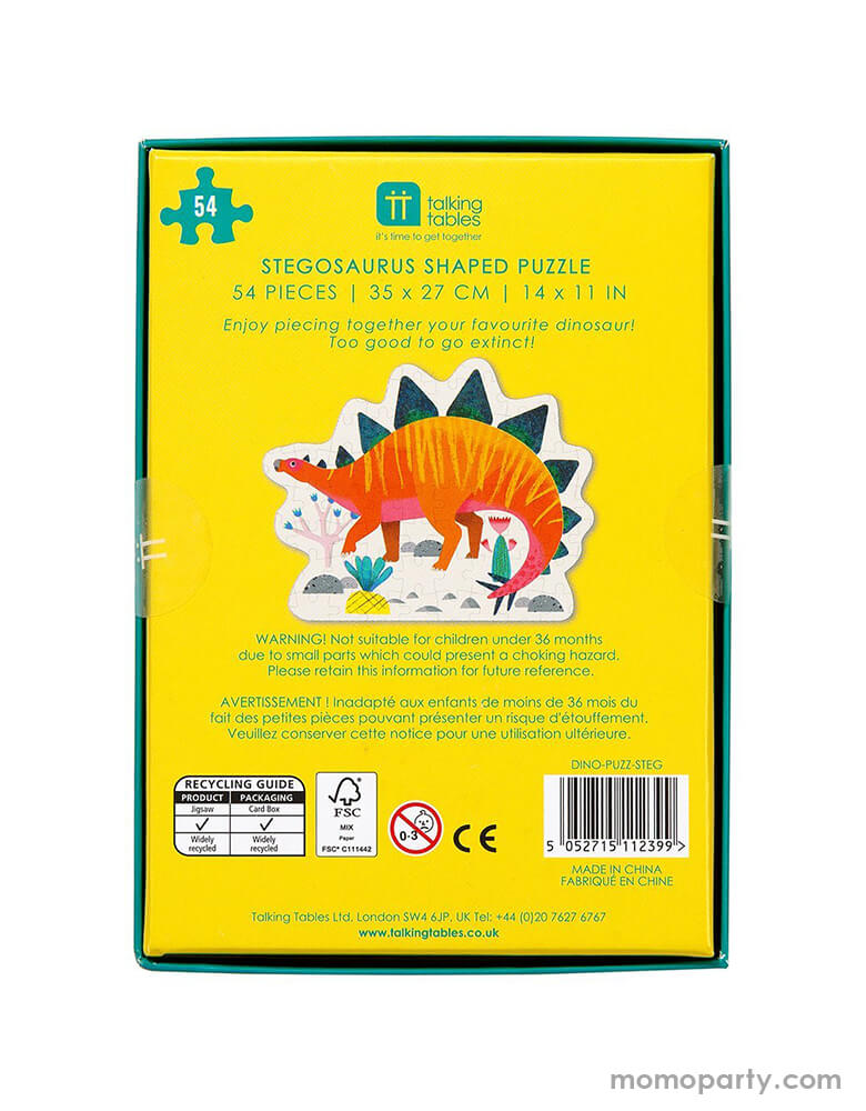 Party Dinosaur Stegosaurus Shaped Puzzle