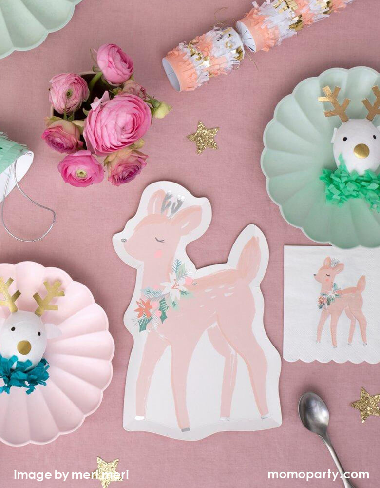 Pastel Deer Napkins (Set of 16)