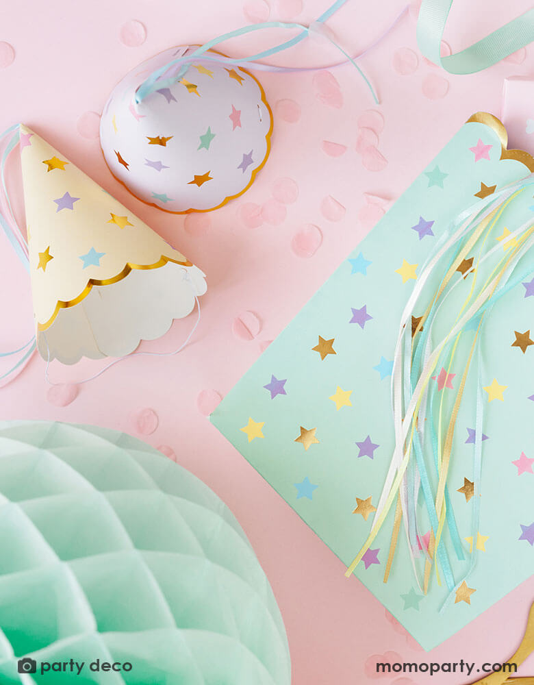 Pastel Star Party Hats (Set of 6)