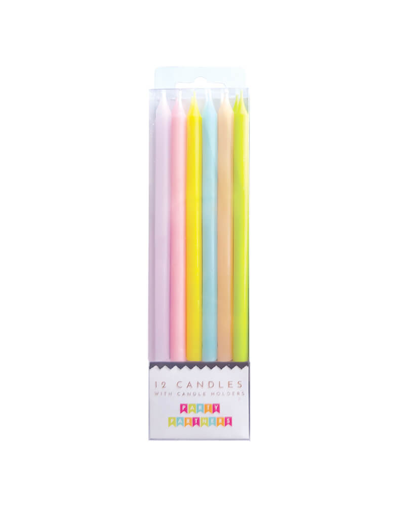 Party Partners - Pastel Rainbow Gradient Birthday Candle Set